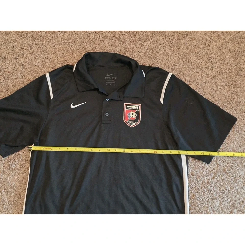 Nike Dri-FIT Lonestar Soccer Club Polo Shirt Men's Size Medium Black Athletic